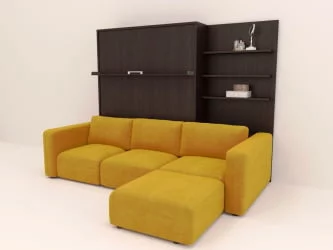 Диван кровать-трансформер Смарт 1 с пуфом 3-в-1 1600 правый Дуб молочный