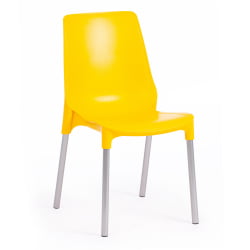 Стул для балкона GENIUS (mod 75) металл/пластик, 46x56x84cм, желтый/ножки хром