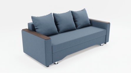 Диван Квадро-2 ПБ (ЗР) Цвет фасада: Голубой; Тип: Прямой; Материал фасада: Металл/Велюр