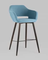 Стул барный Саймон Б велюр Пыльно-голубой