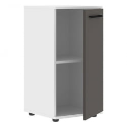 Шкаф колонка с глухой малой дверью ЕДИС ЕЛCС 42.1 Мокко Черный Белый / EDIS ELCS