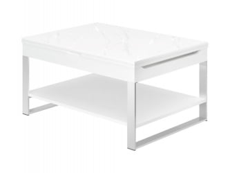 Журнальный стол-трансформер Агат-36 Белый шпон