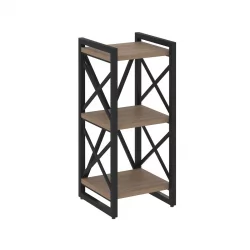 Стеллаж на регулируемых опорах - 3 полки LOFT VR.L-MST.O-3.4 Металл черный Дуб Аризона