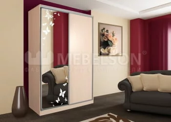 Шкаф-купе Рио 1-600 бабочки Дуб млечный