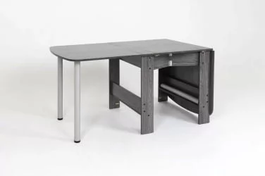 Раздвижной овальный стол Оригами Ясень черный