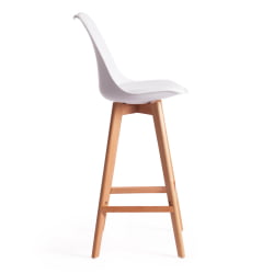 Стул барный TULIP BAR (mod. C1014H) пластик/дерево, 57 х 48 х 104 см, белый 018 /натуральный