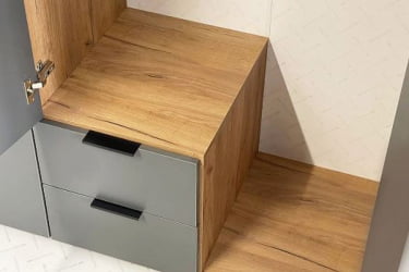 Шкаф трехдверный (зеркало) Адам MSA-05 дуб крафт золотой/графит