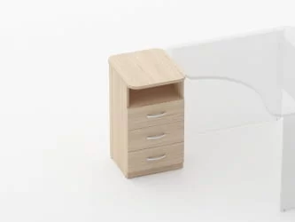 Тумба приставная на 3 ящика с нишей Glassy 3.10.13 Венге