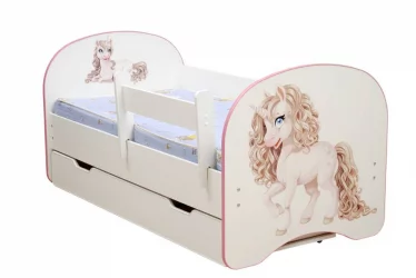 Кровать детская с фотопечатью с 1 ящиком 800*1600 Единорог