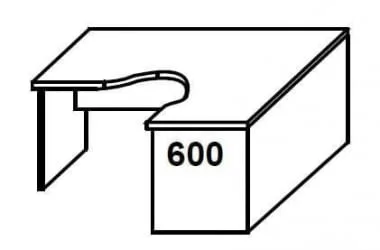 Стол письменный правый СА-4 Пр Ясень Шимо