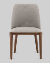 Стул Вудмайкл каркас дерево цвет темный орех рогожка бежевый