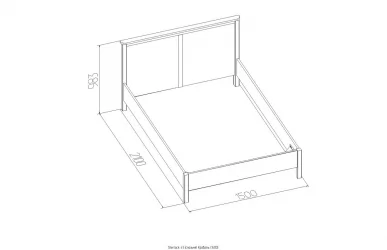 Кровать (1400) Sherlock 43 Дуб Сонома (спальня)
