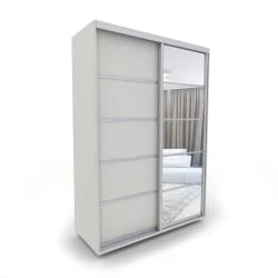 Шкаф-купе зеркало лдсп Акцент-Квадро Д 1000х600 Выбеленное дерево