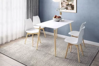 Стол обеденный Сканди 1 Белый-светлый лак
