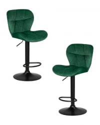 Стул барный ДОБРИН БАРНИ БЛАCК (зеленый велюр (МДЖ9-88)) 2 шт / DOBRIN BARNY BLACK (MJ9-88))
