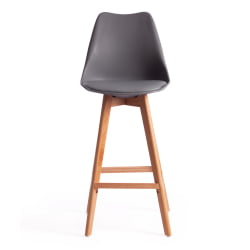 Стул барный TULIP BAR (mod. C1014H) пластик/дерево, 57 х 48 х 104 см, серый 024 /натуральный
