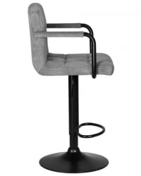 Стул барный ДОБРИН КРУГЕР АРМ БЛАCК (серый вельвет (ЛАР-Е2041-25)) 2 шт / DOBRIN KRUGER ARM BLACK (LAR-E2041-25))