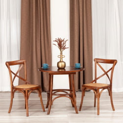 Стол THONET (mod.T9152) дерево вяз, 80х75 см, Темный Орех (№5)