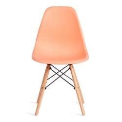 Стул CINDY (EAMES) (mod. 1801) дерево бук/металл/сиденье пластик, 45x51x82 см, Orange (Оранжевый)