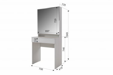 Трюмо Аурика STA-02 белый рамух