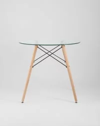 Круглый стол из стекла EAMES DSW Стеклянный