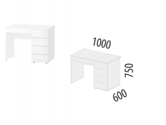 Стол письменный (лев/прав) Николь 901.26