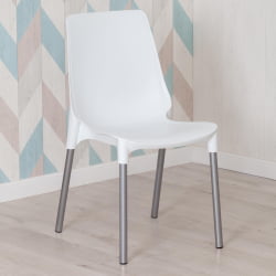 Стул для балкона GENIUS (mod 75) металл/пластик, 46x56x84cм, белый/ножки хром