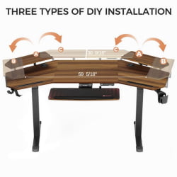 Стол для компьютера (для геймеров) с подставкой под клавиатуру и электрической регулировкой по высоте Eureka ERK-ED71-WN