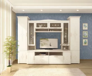 Шкаф-пенал (левый/правый) Венеция 32.16 Сосна Астрид Ваниль