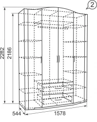 Шкаф четырехдверный Виктория 2 без зеркала