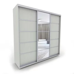 Шкаф-купе 3-х дверный Акцент-Квадро Д 2100х600 Выбеленное дерево