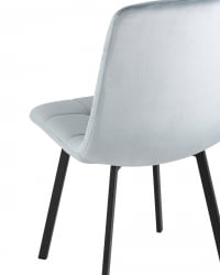 Комплект из двух стульев Chilly велюр серо-голубой ножки металл черные