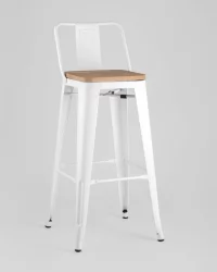 Стул барный Tolix Wood 75.5  со спинкой Белый
