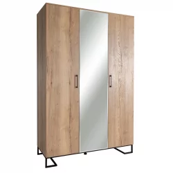 Шкаф трехстворчатый с зеркалом Лофт с зеркалом Дуб Натур / Loft
