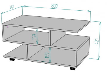 Стол журнальный TC21 421х800х447 (ДСС)