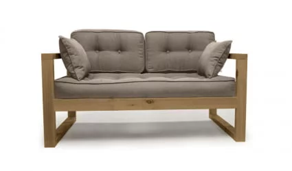 Диван для балкона двухместный DEmoku Д-2 бежевый_холодный серый