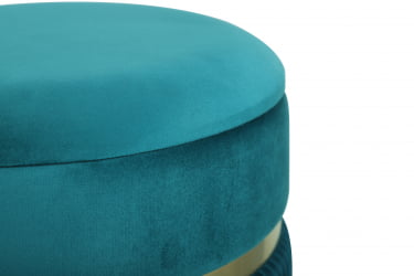 Пуф Миранда с ящиком велюр Бирюзовый