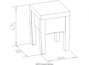 Банкетка ADELE 53 Дуб Сонома/Venzel Amber (спальня)