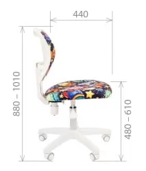 Детское кресло CХАИРМАН ТИН (Кидс) 102 черный пластик Котики / CHAIRMAN (Kids)