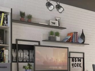 Гостиная Техно №1 Дуб Крафт белый/Серый шифер