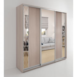 Шкаф-купе 3-х дверный Акцент-Вера ДР 1800х600 Ясень шимо светлый