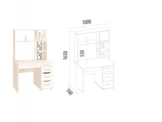 Стол с надстройкой Мегаполис 55.26.1 Сосна Астрид