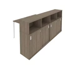 Рабочая станция с опорным шкафом-купе Метал Сйстем Б.РС-СШК-4.1 Вяз/Белый / Metal System