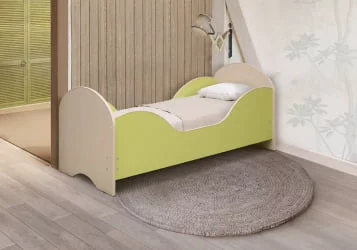 Кровать детская Малышка №7 700*1400 Дуб молочный/Ярко-розовый