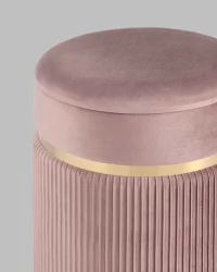 Пуф Миранда с ящиком велюр Розовый