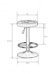 Табурет барный ДОБРИН БРУНО БЛАCК (бордо велюр (МДЖ9-43)) 2 шт / DOBRIN BRUNO BLACK (MJ9-43))