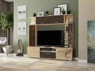 Современная стенка в гостиную Ника Дуб Сонома Венге