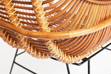 Кресло Secret De Maison Pitaya (mod. 01 5089 SP KD/1-1) натуральный ротанг/металл, 80х66х64см, светлый мед/черный