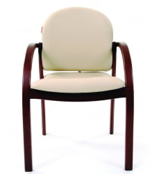 Кресло для посетителя CHAIRMAN 659 терра 101 беж матовый/темный орех
