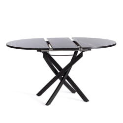 Стол MANZANA ЛДСП/HPL/металл, 100 х 100+30 х 75 см, Мрамор черный/черный